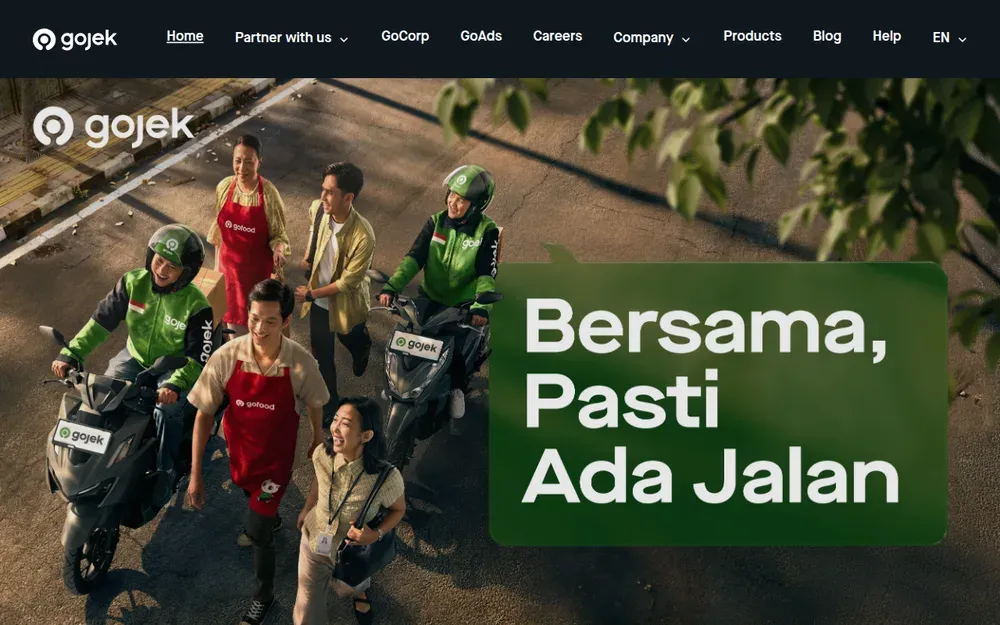 Gojek — A Southeast Asian super-app that started with motorbike taxis and now covers rides, food, parcels and payments.